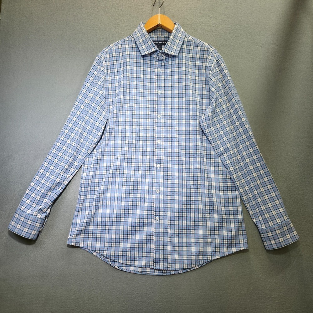 Mizzen+Main Men's Lightweight Leeward Trim Fit Long Sleeve Shirt‎ Size Large